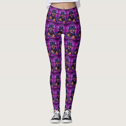 Rottweiler Djing Leggings 3 (Vorderseite)