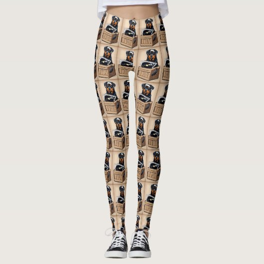 Rottweiler Djing Leggings 6 (Vorderseite)