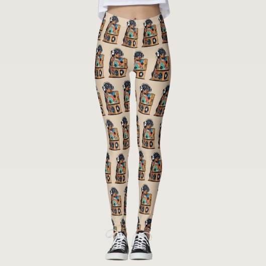 Rottweiler Djing Leggings 8 (Vorderseite)
