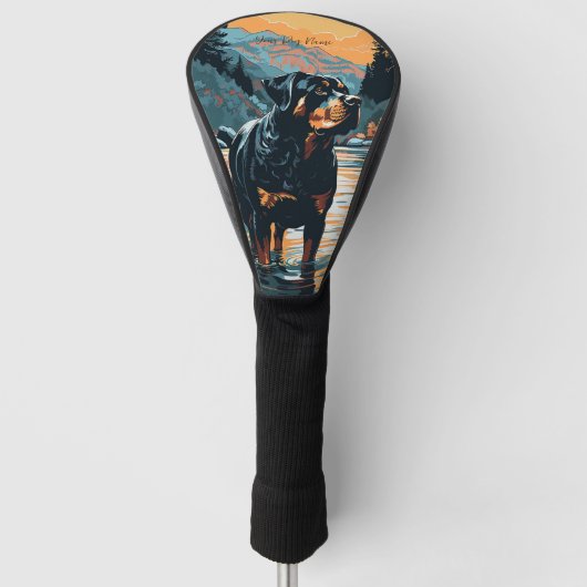 Rottweiler Dog 005 - Bruno Pokopen Golf Headcover (Vorderseite)
