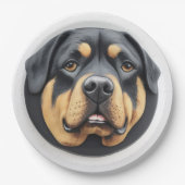Rottweiler Dog 3D Inspiriert Pappteller (Vorderseite)