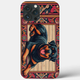 Rottweiler Dog 3D Stilvolle farbenfrohe Grenze Case-Mate iPhone Hülle