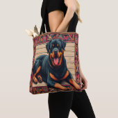 Rottweiler Dog 3D Stilvolle farbenfrohe Grenze Tasche (Von Nahem)
