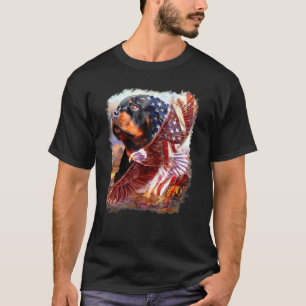 Rottweiler Dog American Flag 4. Juli Unabhängigkei T-Shirt