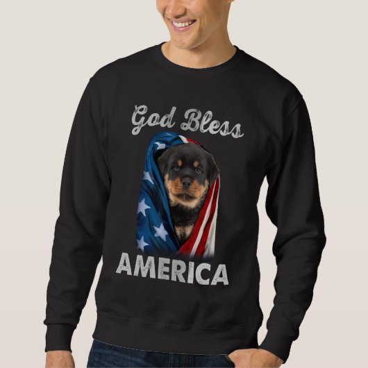 Rottweiler Dog American USA Flag 4th of July Dog Sweatshirt (Vorderseite)