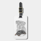 Rottweiler Dog Art Gepäckanhänger (Vorderseite vertikal)