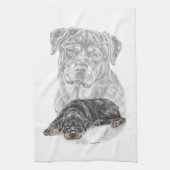 Rottweiler Dog Art Geschirrtuch (Vertikal)