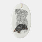 Rottweiler Dog Art Keramikornament (Rechts)