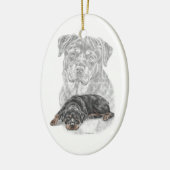 Rottweiler Dog Art Keramikornament (Links)