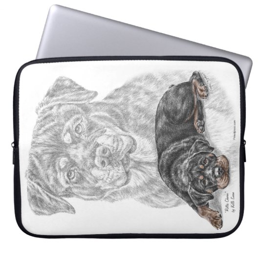 Rottweiler Dog Art Laptopschutzhülle (Vorderseite)