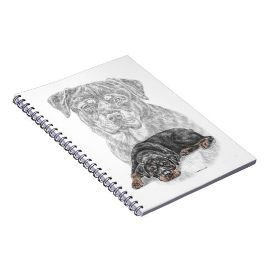 Rottweiler Dog Art Notizblock (Rechte Seite)
