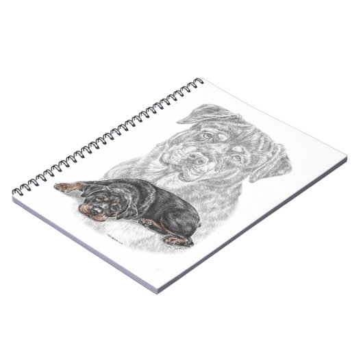 Rottweiler Dog Art Notizblock (Linke Seite)