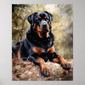Rottweiler Dog Art Print Poster (Vorne)