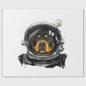 Rottweiler Dog Astronaut Raumforschung Geschenkpapier (Flach)