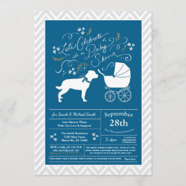 Rottweiler Dog Baby Shower Blue Boy Rottie Einladung