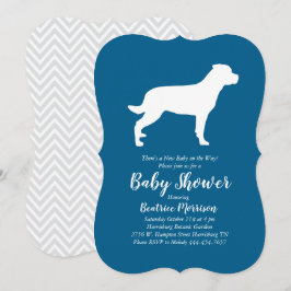 Rottweiler Dog Baby Shower Blue Boy Rottie Einladung