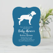 Rottweiler Dog Baby Shower Blue Boy Rottie Einladung (Stehend Vorderseite)