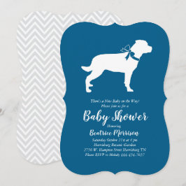 Rottweiler Dog Baby Shower Blue Boy Rottie Einladung