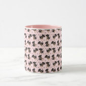Rottweiler Dog Bone Paw Print Pattern Pink Tasse (Zentrum)