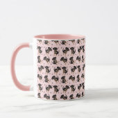 Rottweiler Dog Bone Paw Print Pattern Pink Tasse (Links)