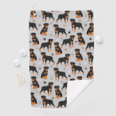 Rottweiler Dog Bones and Paws Golf Handtuch (Insitu)