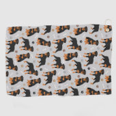 Rottweiler Dog Bones and Paws Golf Handtuch (Horizontal)