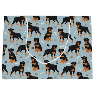 Rottweiler Dog Bones and Paws Große Geschenktüte