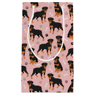 Rottweiler Dog Bones and Paws Kleine Geschenktasch Geschenktüte