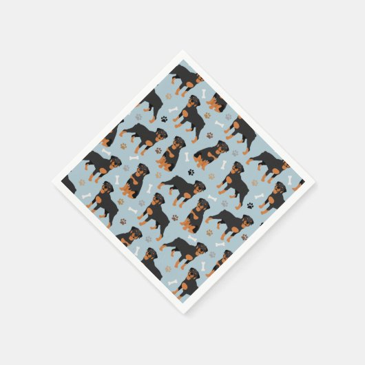 Rottweiler Dog Bones and Paws Serviette (Ecke)