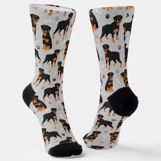 Rottweiler Dog Bones and Paws Socken (Gewinkelt)