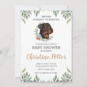 Rottweiler Dog Boy Boho Greenery Baby Shower Einladung (Vorderseite)