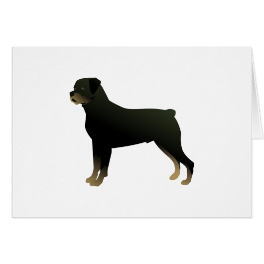 Rottweiler Dog Breed Silhouette Customizable Card (Vorderseite (Horizontal))