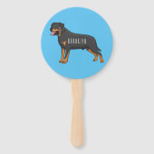 Rottweiler dog cartoon illustration fächer (Rückseite)