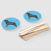 Rottweiler dog cartoon illustration fächer (Non-assembled)