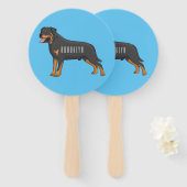 Rottweiler dog cartoon illustration fächer (Vorne und Hinten)