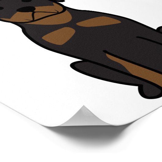 Rottweiler Dog Cartoon Poster (Ecke)