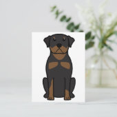 Rottweiler Dog Cartoon Postkarte (Stehend Vorderseite)