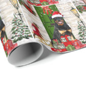 Rottweiler Dog Christmas Geschenkpapier (Rolleneckpunkt)