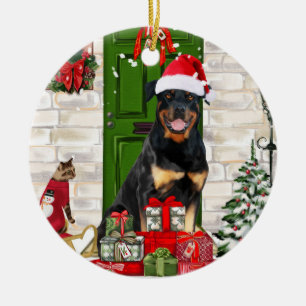 Rottweiler Dog Christmas Keramik Ornament