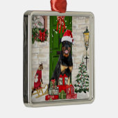 Rottweiler Dog Christmas Ornament Aus Metall (Rechts)