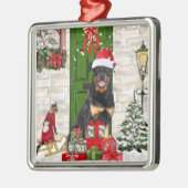 Rottweiler Dog Christmas Ornament Aus Metall (Links)