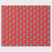 Rottweiler Dog Christmas Tree Holiday Red Geschenkpapier (Flach)