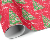 Rottweiler Dog Christmas Tree Holiday Red Geschenkpapier (Rolleneckpunkt)