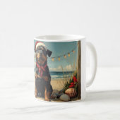 Rottweiler Dog Christmas Vintag Beach Kaffeetasse (VorderseiteRechts)