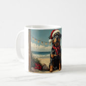 Rottweiler Dog Christmas Vintag Beach Kaffeetasse (Vorderseite Links)