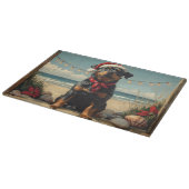 Rottweiler Dog Christmas Vintag Beach Schneidebrett (Ecke)
