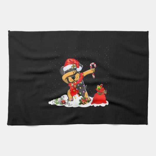 Rottweiler Dog Dabbing Funny Christmas Geschenk Geschirrtuch (Horizontal)