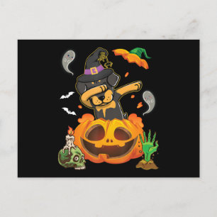 Rottweiler Dog Dabbing zu öffnen Pumpkin Ei glückl Postkarte