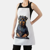 Rottweiler Dog Dj mit Turntable und Kopfhörern Schürze (InSitu)