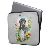 Rottweiler Dog Easter Egg, Happy Easter Rottweiler Laptopschutzhülle (Vorderseite Links)